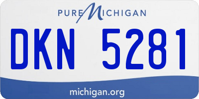 MI license plate DKN5281