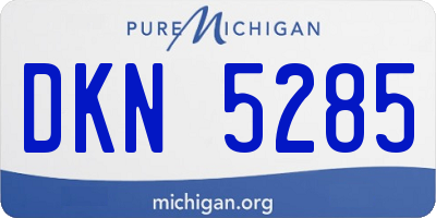 MI license plate DKN5285