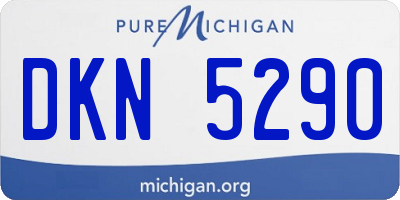 MI license plate DKN5290