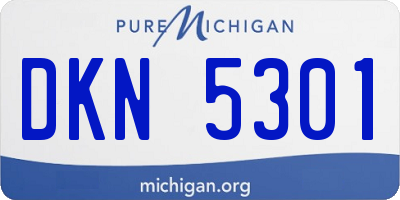 MI license plate DKN5301