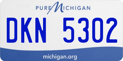 MI license plate DKN5302