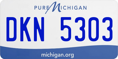 MI license plate DKN5303