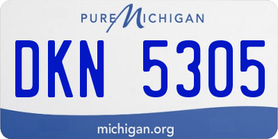 MI license plate DKN5305