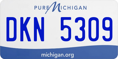 MI license plate DKN5309