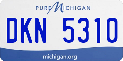 MI license plate DKN5310