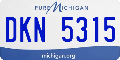 MI license plate DKN5315