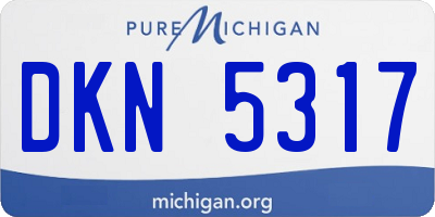 MI license plate DKN5317