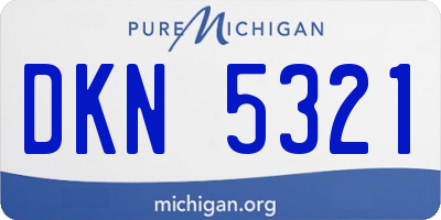 MI license plate DKN5321