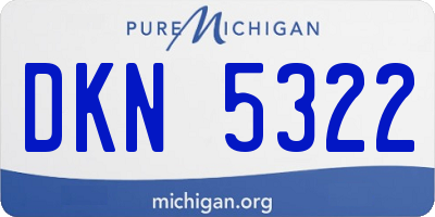 MI license plate DKN5322