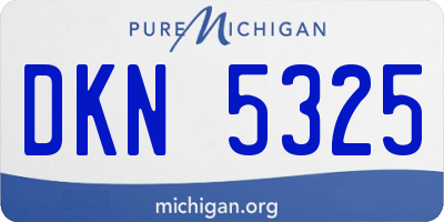 MI license plate DKN5325