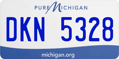 MI license plate DKN5328