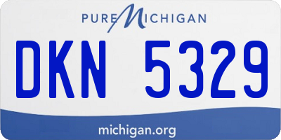 MI license plate DKN5329