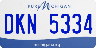 MI license plate DKN5334
