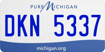 MI license plate DKN5337