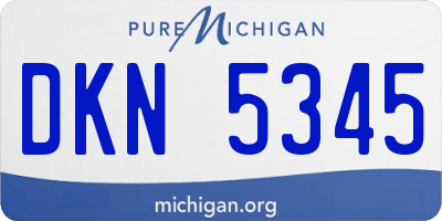 MI license plate DKN5345