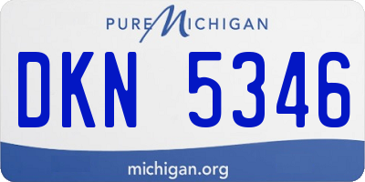 MI license plate DKN5346
