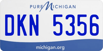 MI license plate DKN5356