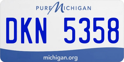 MI license plate DKN5358