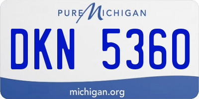 MI license plate DKN5360