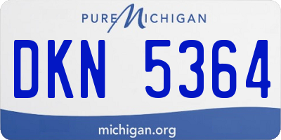 MI license plate DKN5364