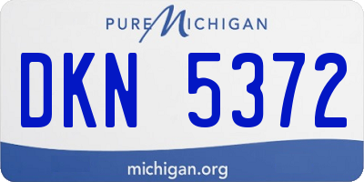 MI license plate DKN5372