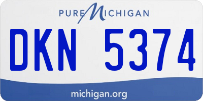 MI license plate DKN5374