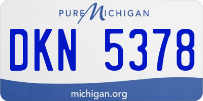 MI license plate DKN5378