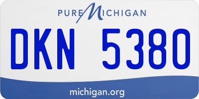 MI license plate DKN5380