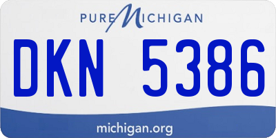 MI license plate DKN5386