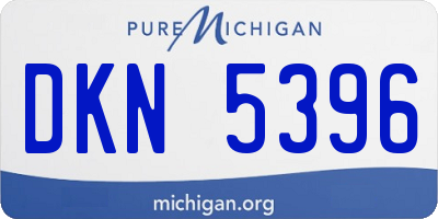 MI license plate DKN5396