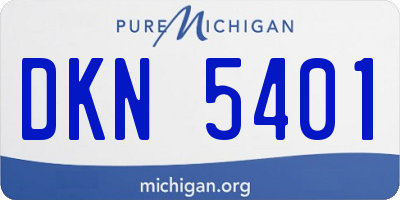 MI license plate DKN5401