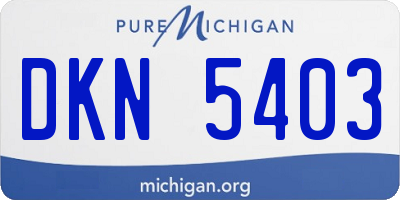 MI license plate DKN5403