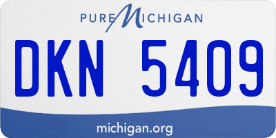 MI license plate DKN5409