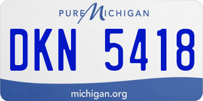 MI license plate DKN5418