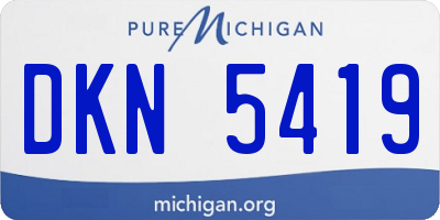 MI license plate DKN5419
