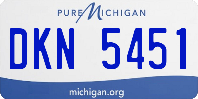 MI license plate DKN5451