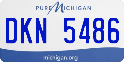 MI license plate DKN5486