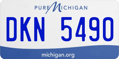 MI license plate DKN5490