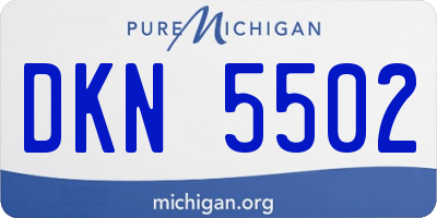 MI license plate DKN5502