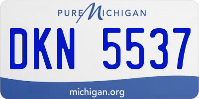 MI license plate DKN5537