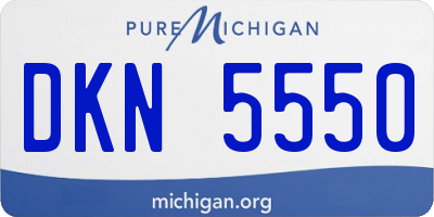 MI license plate DKN5550