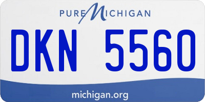 MI license plate DKN5560