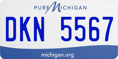 MI license plate DKN5567