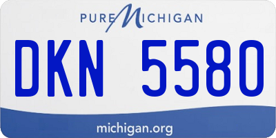 MI license plate DKN5580