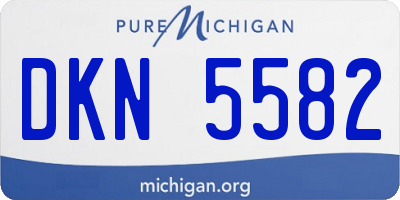 MI license plate DKN5582