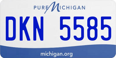 MI license plate DKN5585