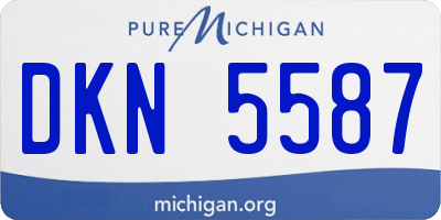 MI license plate DKN5587