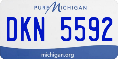 MI license plate DKN5592