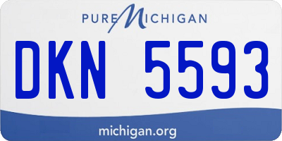 MI license plate DKN5593