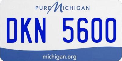 MI license plate DKN5600